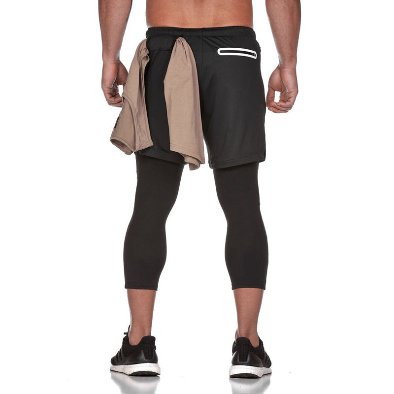 Herren Trainingsshorts mit integrierten Leggings und elastischem Bund Echoarchiv