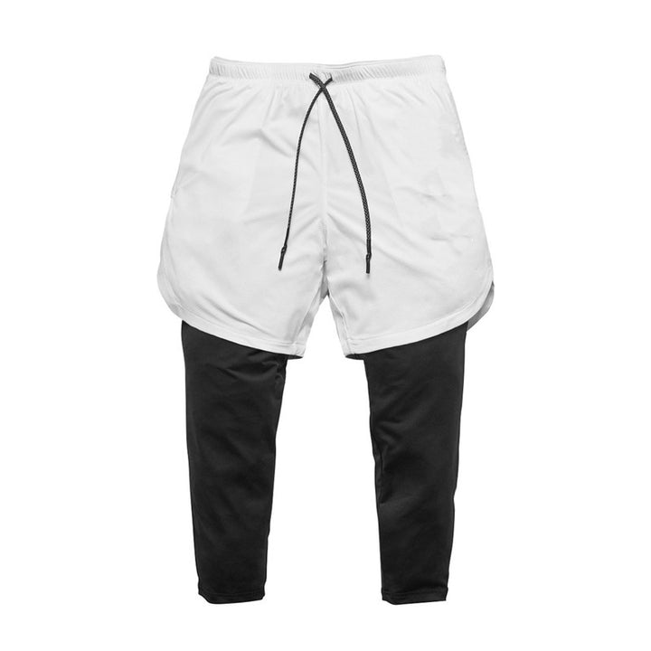 Herren Trainingsshorts mit integrierten Leggings und elastischem Bund Echoarchiv