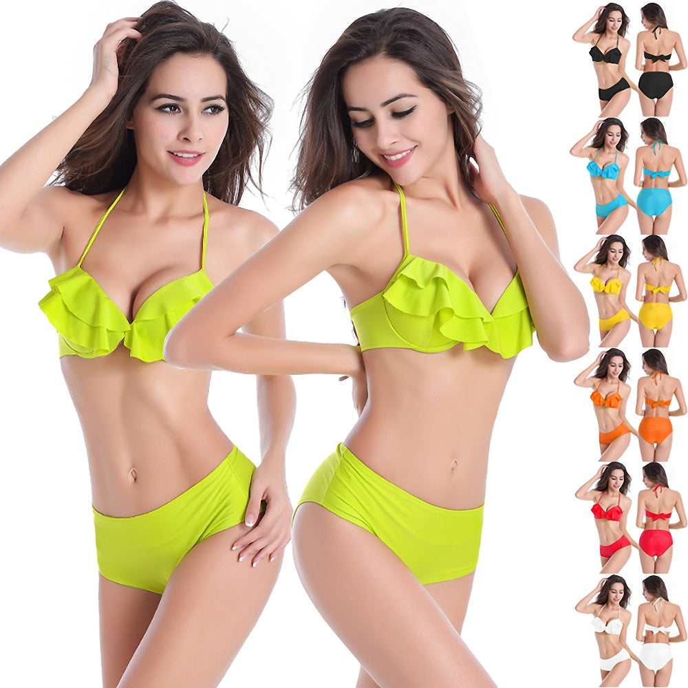 Damen Rüschen-Bikini-Set mit hochgeschnittenem Höschen Echo Archiv