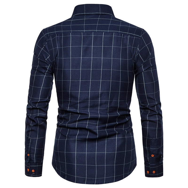 Herren nan tailliertes Businesshemd mit Button-Down-Kragen kariert und kontrastfutter Echo Archiv