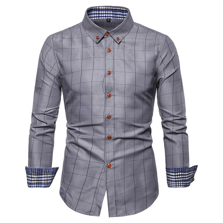 Herren nan tailliertes Businesshemd mit Button-Down-Kragen kariert und kontrastfutter Echo Archiv