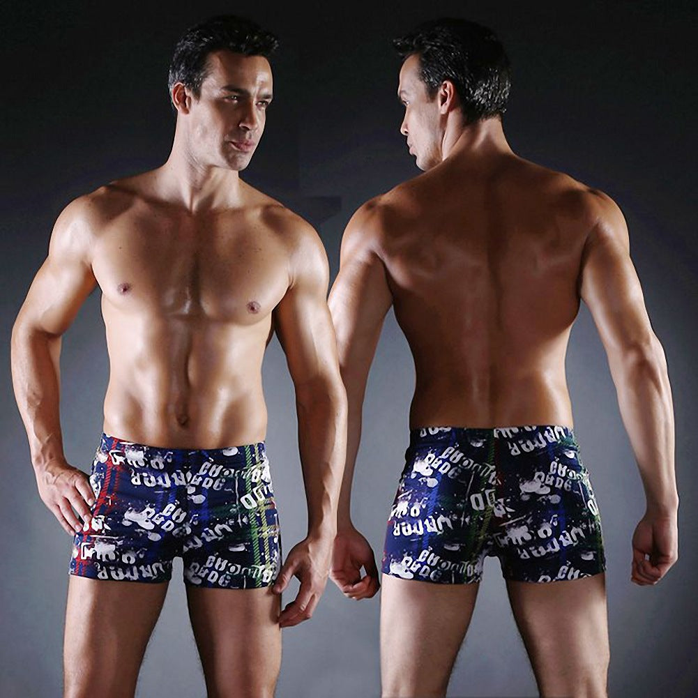 Herren Badeboxershorts mit modernem Grafikdruck Echo Archiv