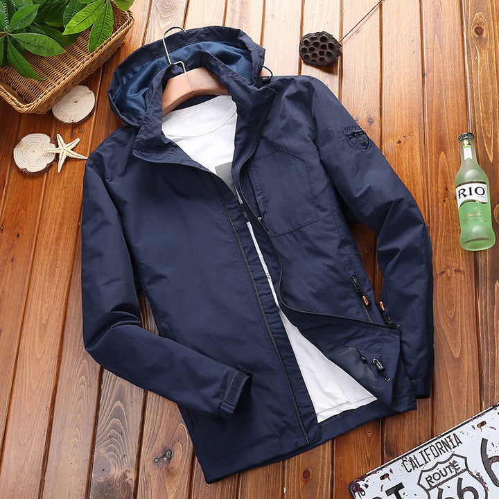 Herren Leichte Sommerjacke mit abnehmbarer Kapuze Echo Archiv