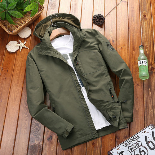 Herren Leichte Sommerjacke mit abnehmbarer Kapuze Echo Archiv