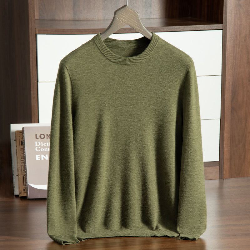 Herren-Wollpullover mit Stehkragen, locker und warm