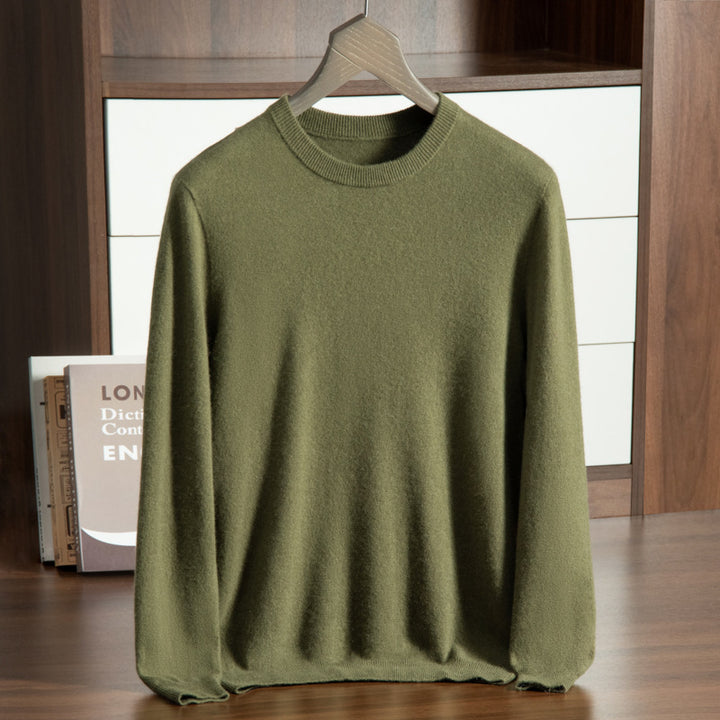 Herren-Wollpullover mit Stehkragen, locker und warm