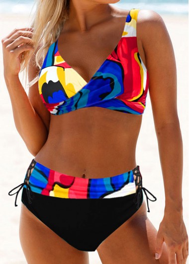Damen Sportliches Bikini-Set mit verstellbaren Trägern und modischem Farbdesign Echo Archiv