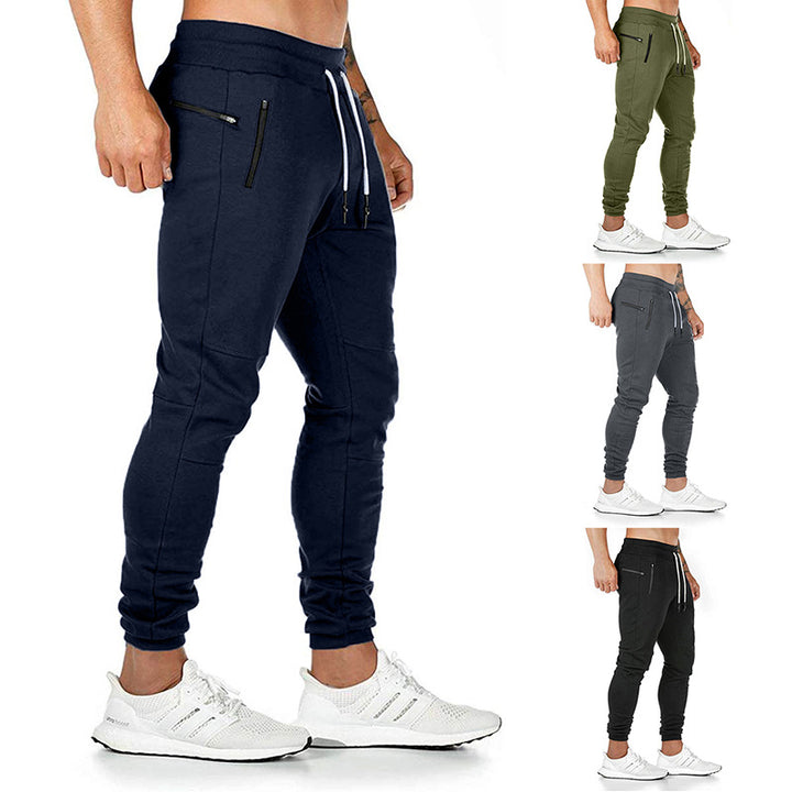 Herren nan taillierte Tapered Jogginghose mit elastischem Tunnelzug, Bündchen und Reißverschlusstaschen Echo Archiv