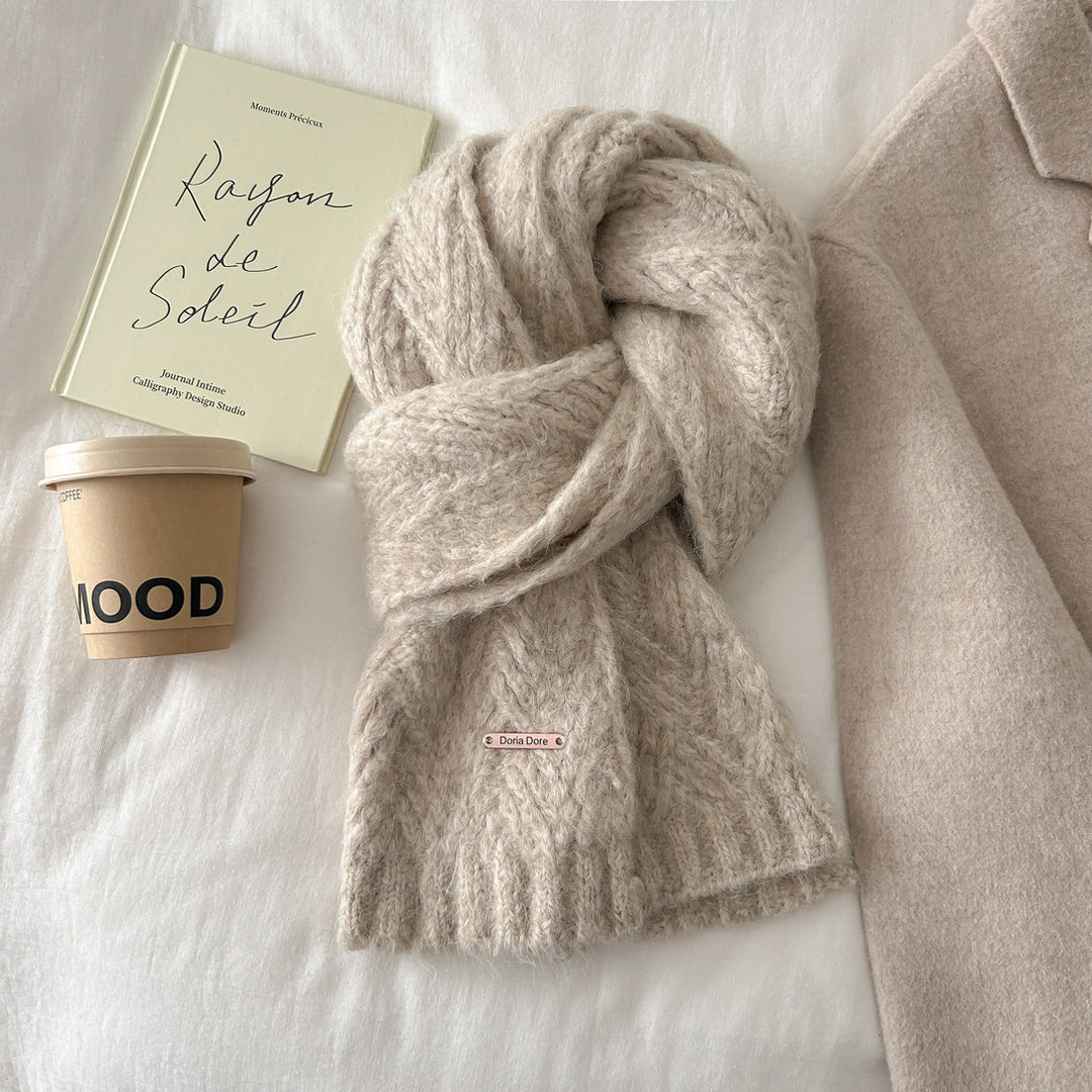 Alpakawoll-Mischschal, gestrickt