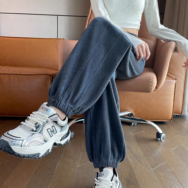 Damen-Freizeithose aus Chenille, gefüttert