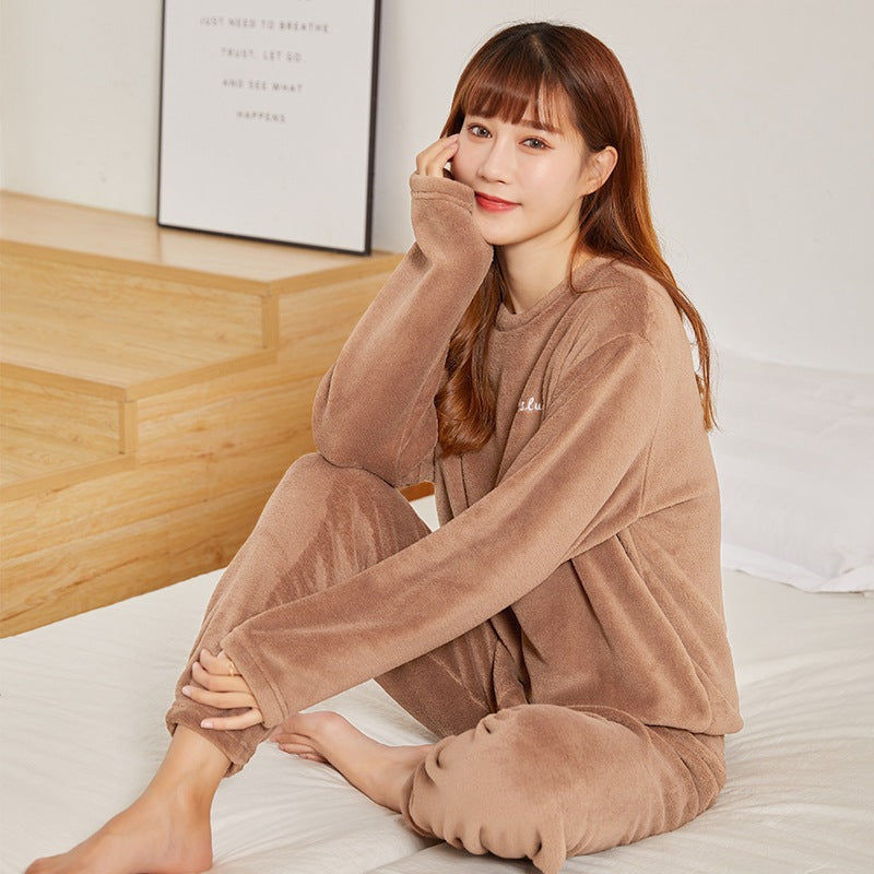 Paar-Pyjama-Set aus dickem Korallenfleece