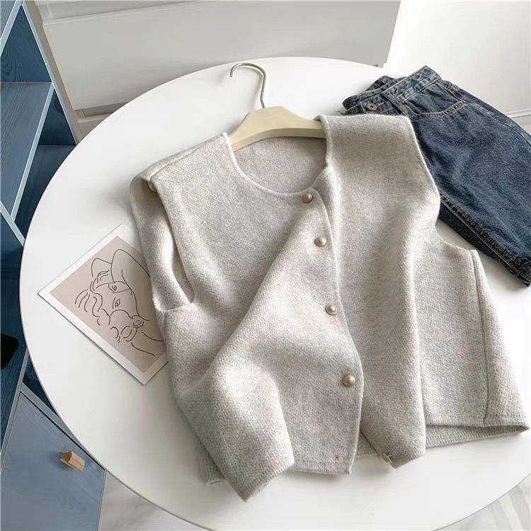 Damen-Strickpullover mit Stehkragen, einfarbig