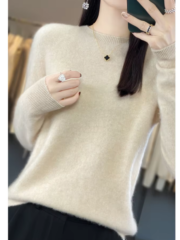 Echoarchiv | Pullover Damen Runder Ausschnitt Weicher und Eleganter Strickpullover