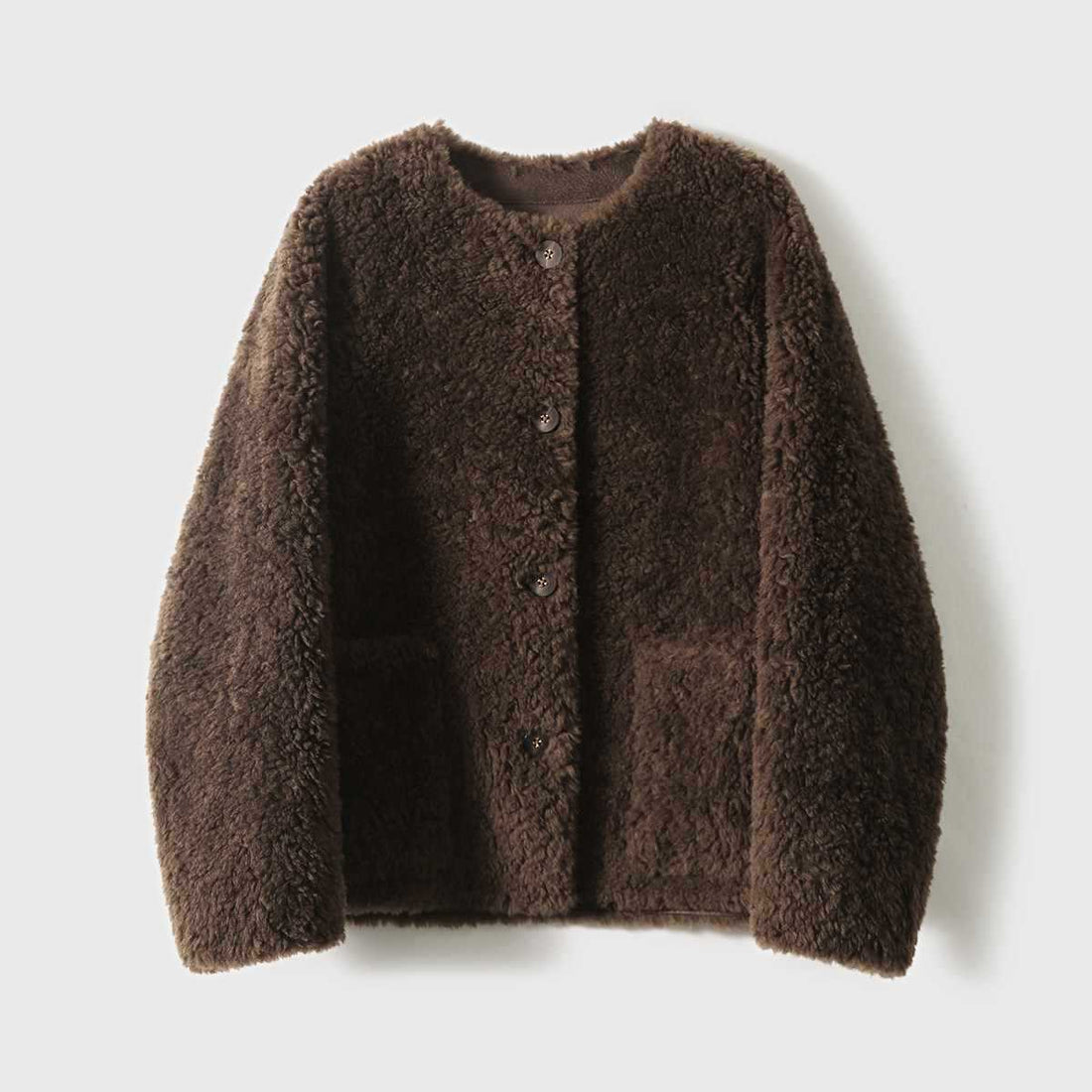 Damen-Lammfellimitat-Mantel, Winter