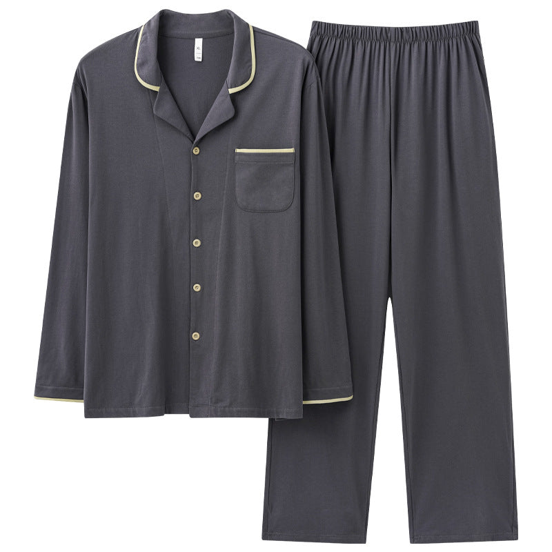 Herren-Pyjama-Set aus Baumwolle, langärmelig, antibakteriell