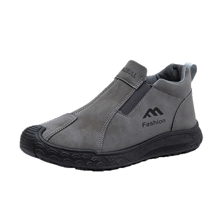 Gefütterte Herren-Winterstiefel, rutschfest, mittelhoher Schaft
