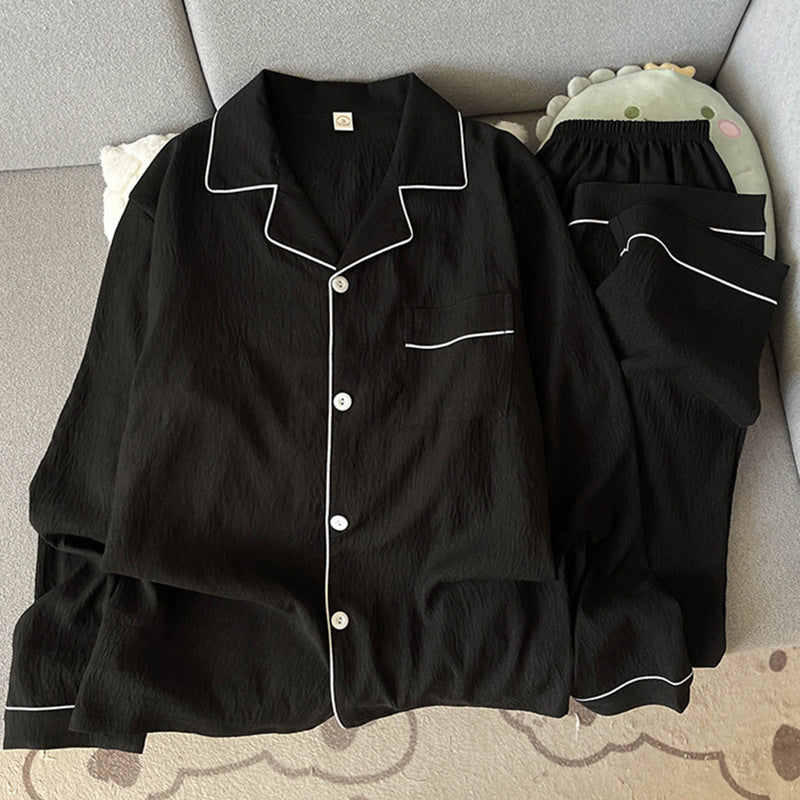 Herren-Pyjama aus weicher Baumwoll-Gaze, schlicht