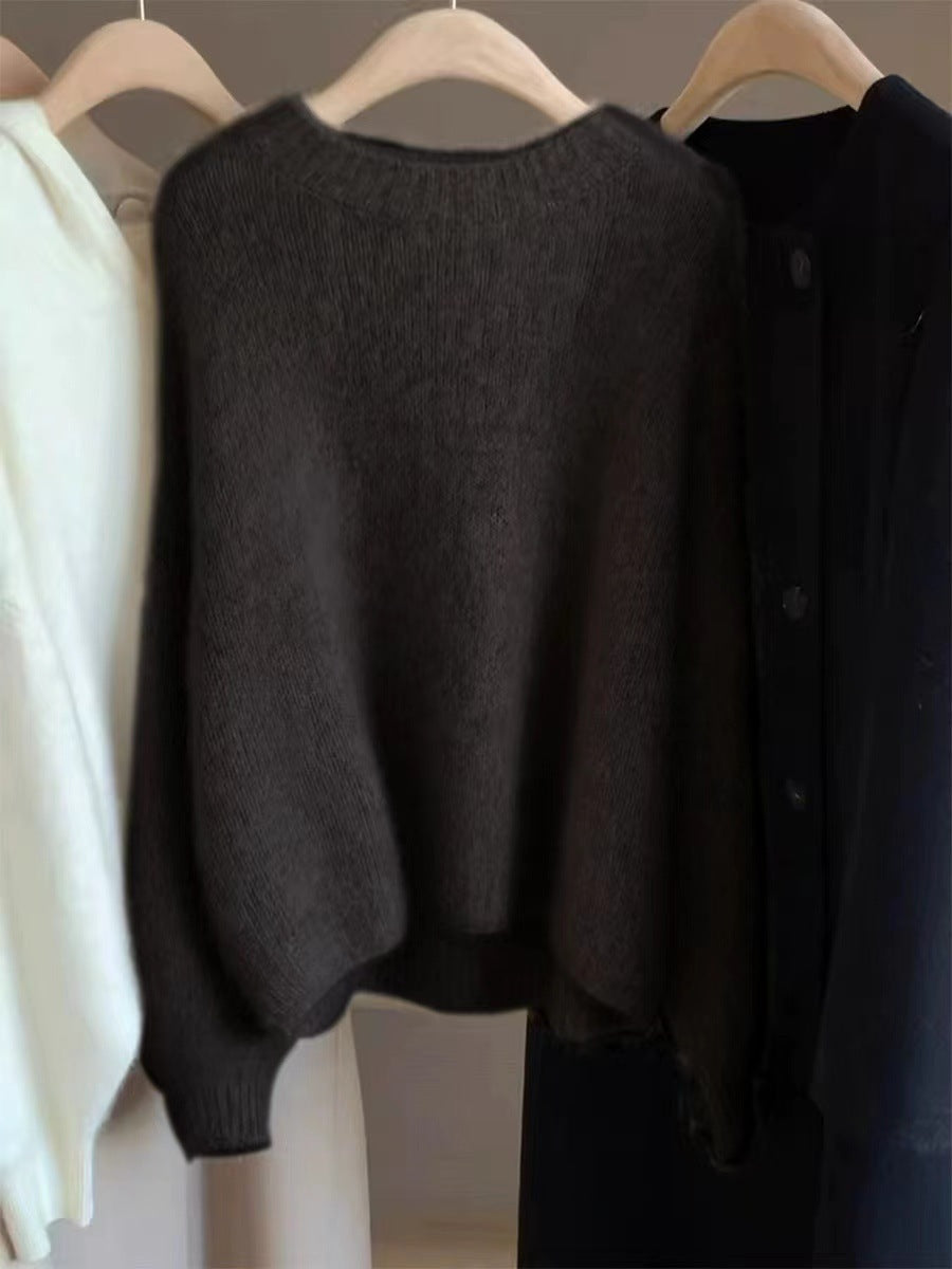 Damen-Kaschmirpullover, kurz und locker