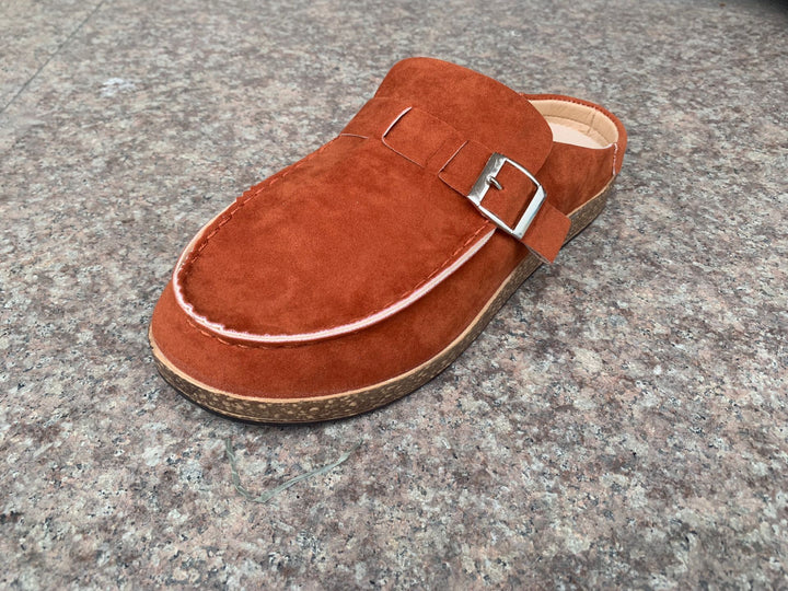 Damen Mokassin-Mule mit verstellbarer Schnalle und Kork-Plateau – Avérine