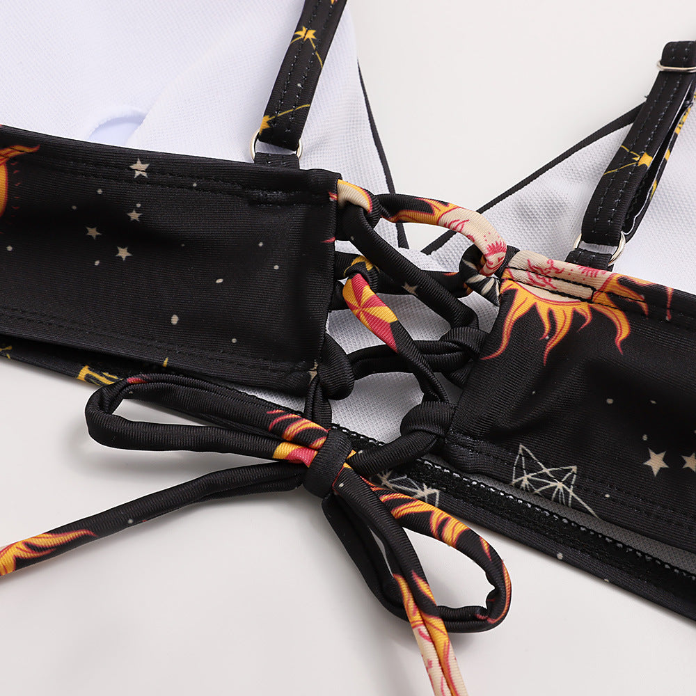 Damen Triangel-Bikini mit verstellbaren Trägern und auffälligem Galaxie-Design Echo Archiv