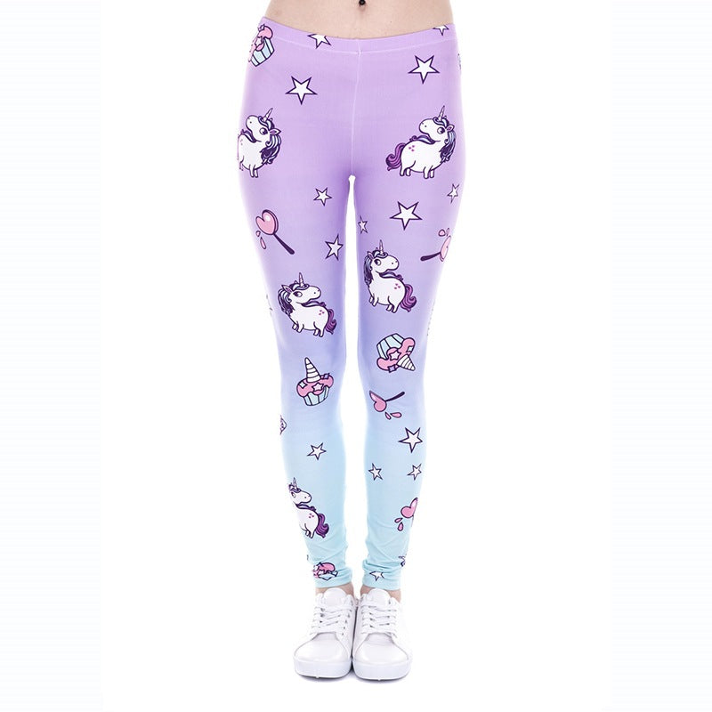 Damen Mandala-Ombre Leggings mit hohem Bund und formendem Stretch echoarchiv-