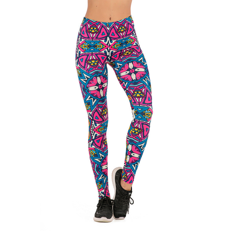 Damen Mandala-Ombre Leggings mit hohem Bund und formendem Stretch echoarchiv-