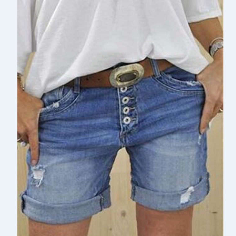 Echoarchiv | Lässige Ripped Denim-Shorts