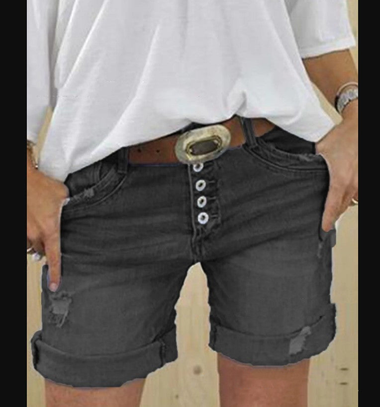 Echoarchiv | Lässige Ripped Denim-Shorts