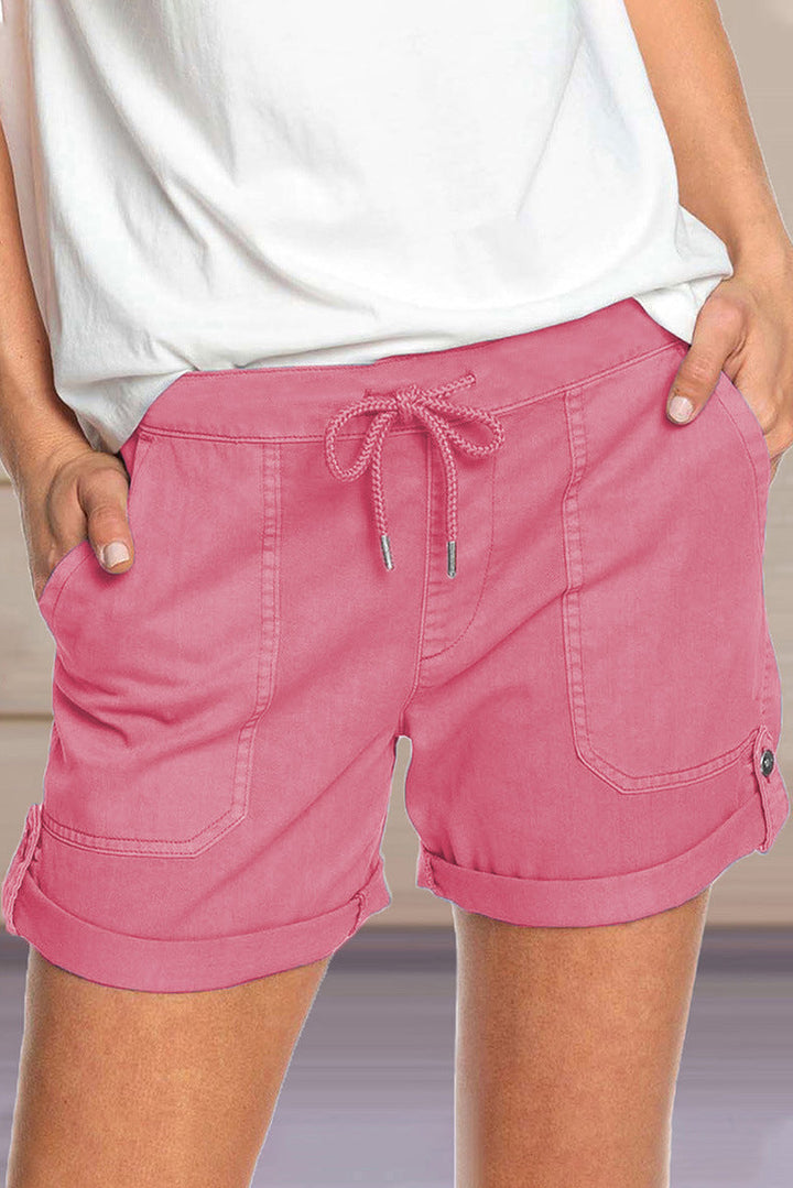 Shorts mit verstellbarem Taillenkordelzug und umgeschlagenem Saum – Avélisse