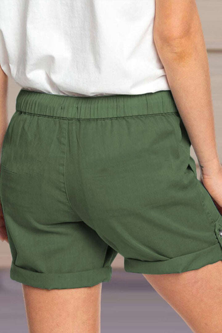 Shorts mit verstellbarem Taillenkordelzug und umgeschlagenem Saum – Avélisse