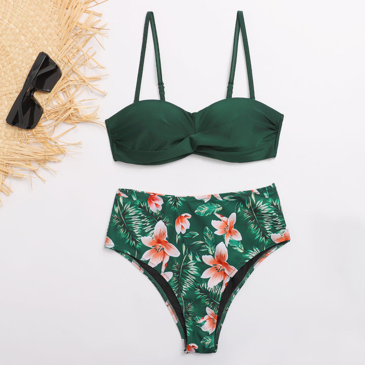 Damen Bikini-Set mit elegantem Bustier-Oberteil und hoch taillierten Unterteilen Echo Archiv
