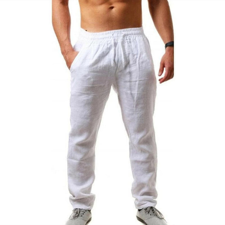 Herren nan leichte Leinenhose mit elastischem Bund tapered Schnitt Echo Archiv