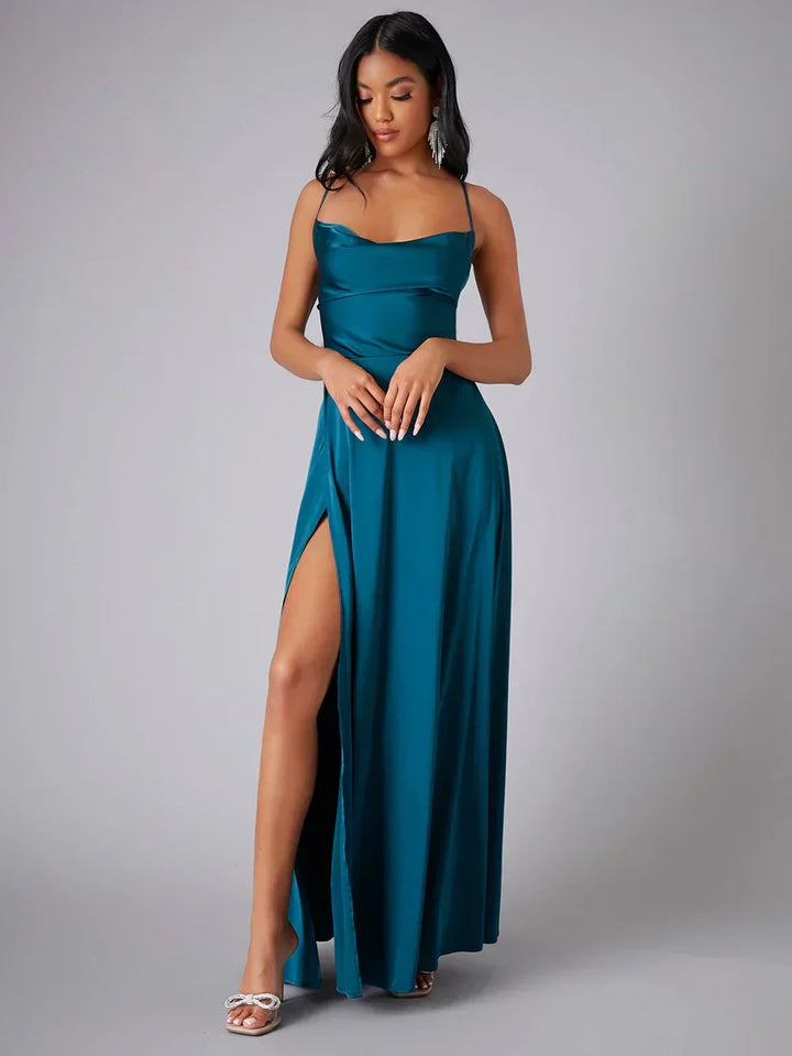 Echoarchiv | Seiden-Maxikleid mit Geflochtenem Rücken Kleid Dich für Formelle Anlässe Lucette