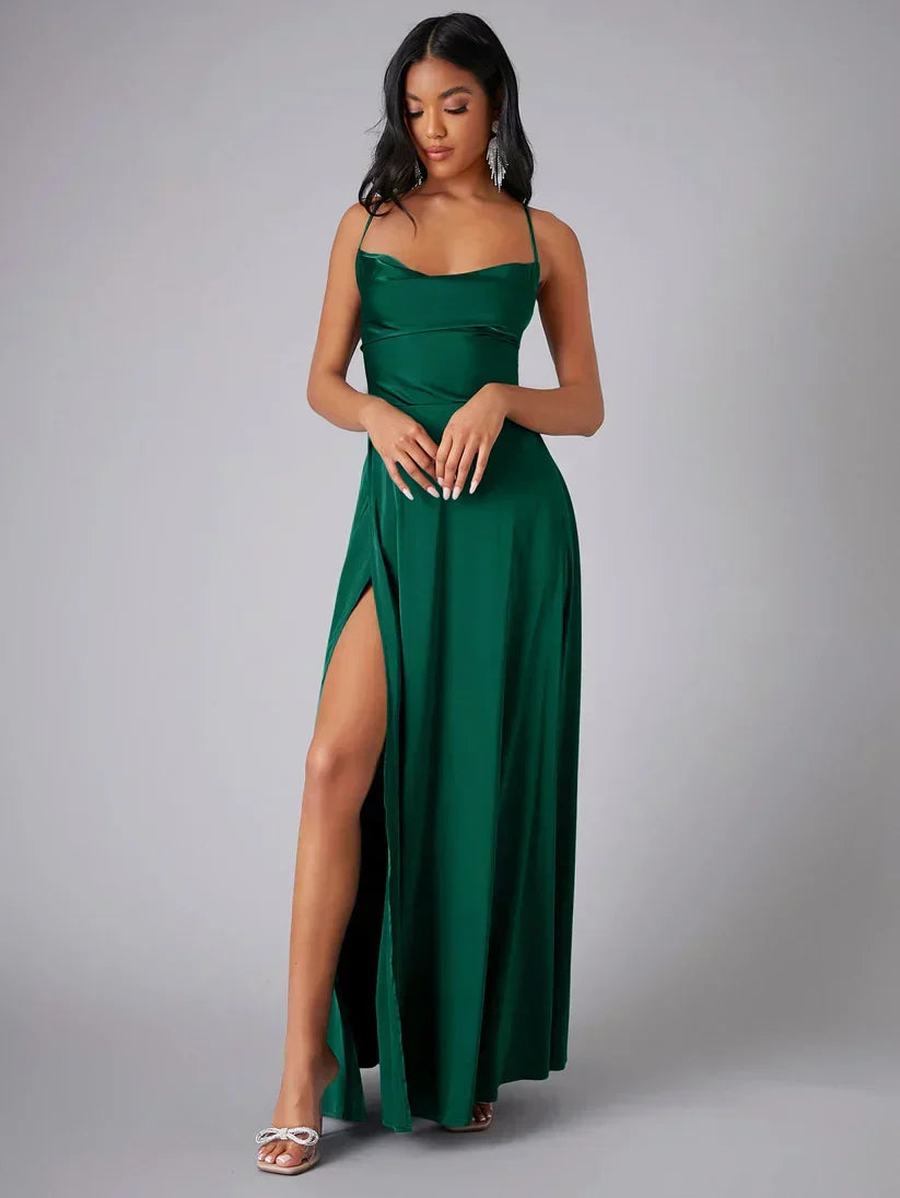 Echoarchiv | Seiden-Maxikleid mit Geflochtenem Rücken Kleid Dich für Formelle Anlässe Lucette