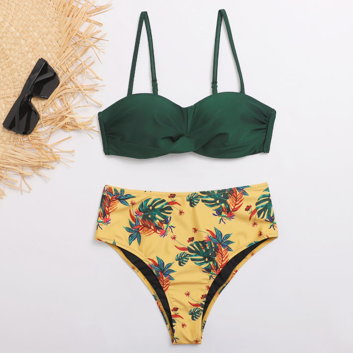 Damen Bikini-Set mit elegantem Bustier-Oberteil und hoch taillierten Unterteilen Echo Archiv
