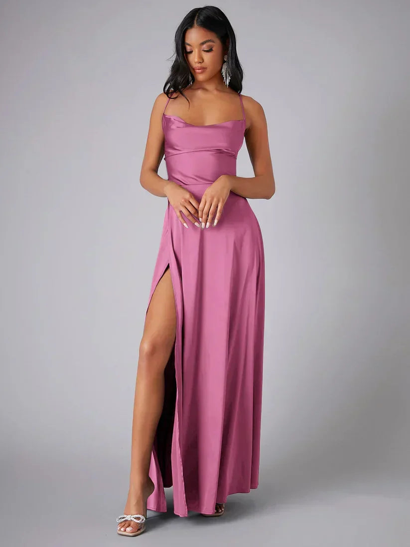 Echoarchiv | Seiden-Maxikleid mit Geflochtenem Rücken Kleid Dich für Formelle Anlässe Lucette