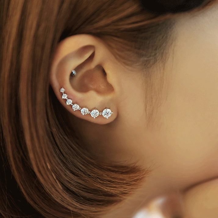 Echoarchiv | Glamour Glänzender Zirkon 925 Sterling Silber Ohrring
