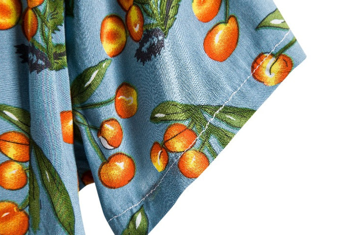 Herren Kurzarmhemd mit fruchtigem Print und lässigem Schnitt Echoarchiv
