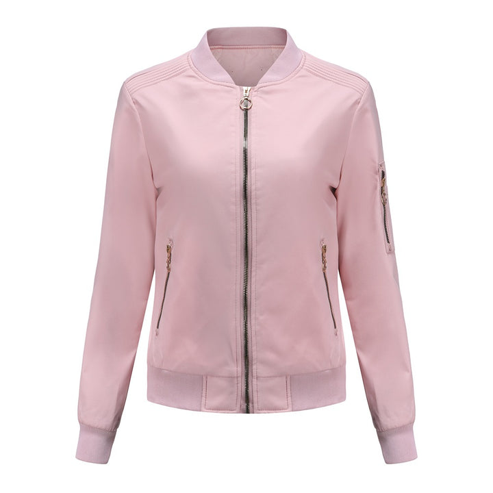 Damen nan leichte sportive Bomberjacke mit Ringzipper und Ärmeltasche Echo Archiv