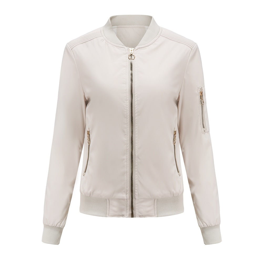 Damen nan leichte sportive Bomberjacke mit Ringzipper und Ärmeltasche Echo Archiv