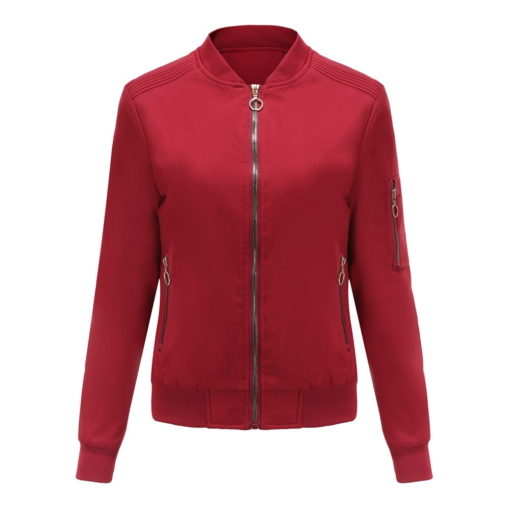 Damen nan leichte sportive Bomberjacke mit Ringzipper und Ärmeltasche Echo Archiv