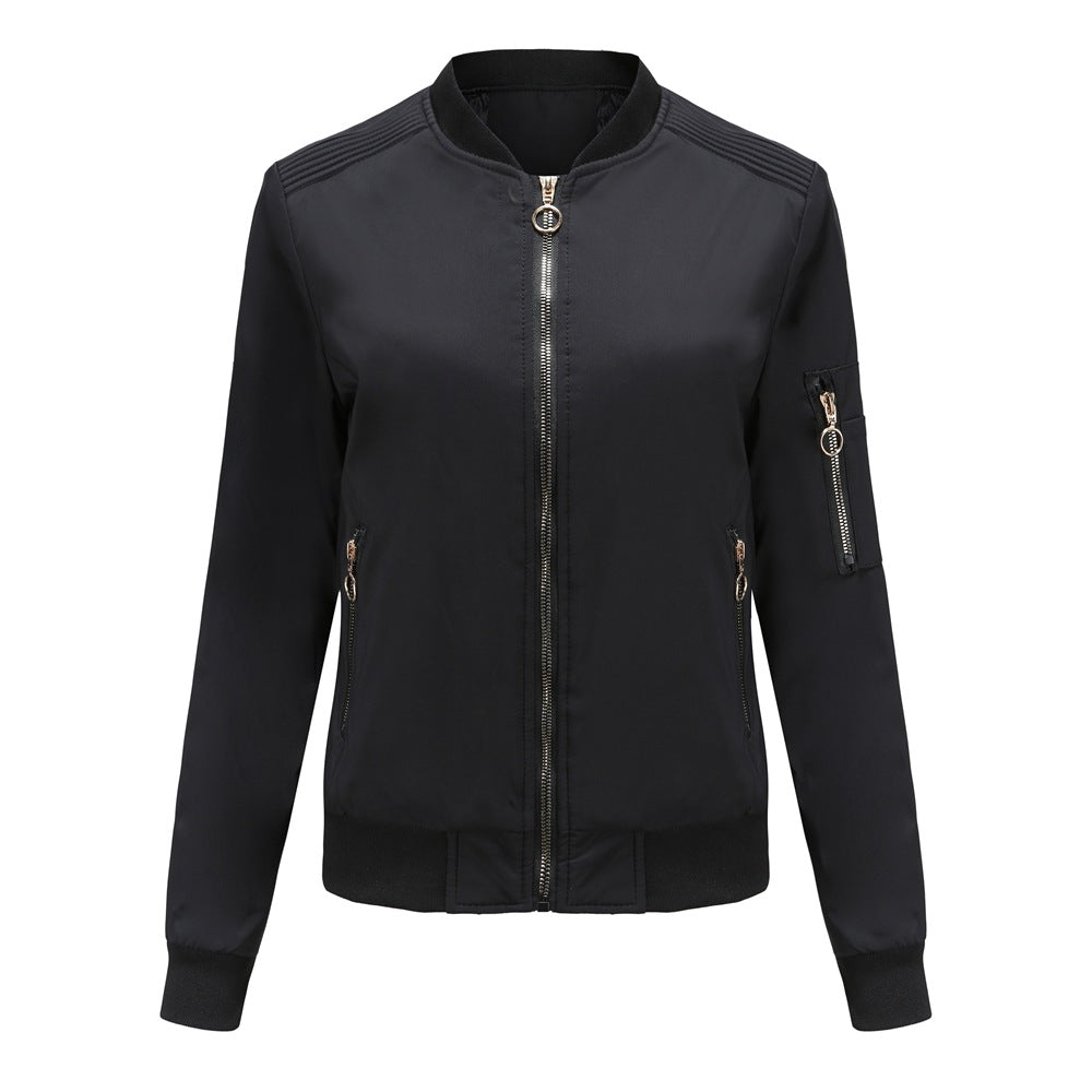 Damen nan leichte sportive Bomberjacke mit Ringzipper und Ärmeltasche Echo Archiv