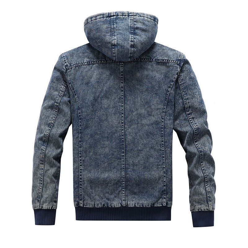 Herren Jeansjacke mit gefütterter Kapuze Echoarchiv
