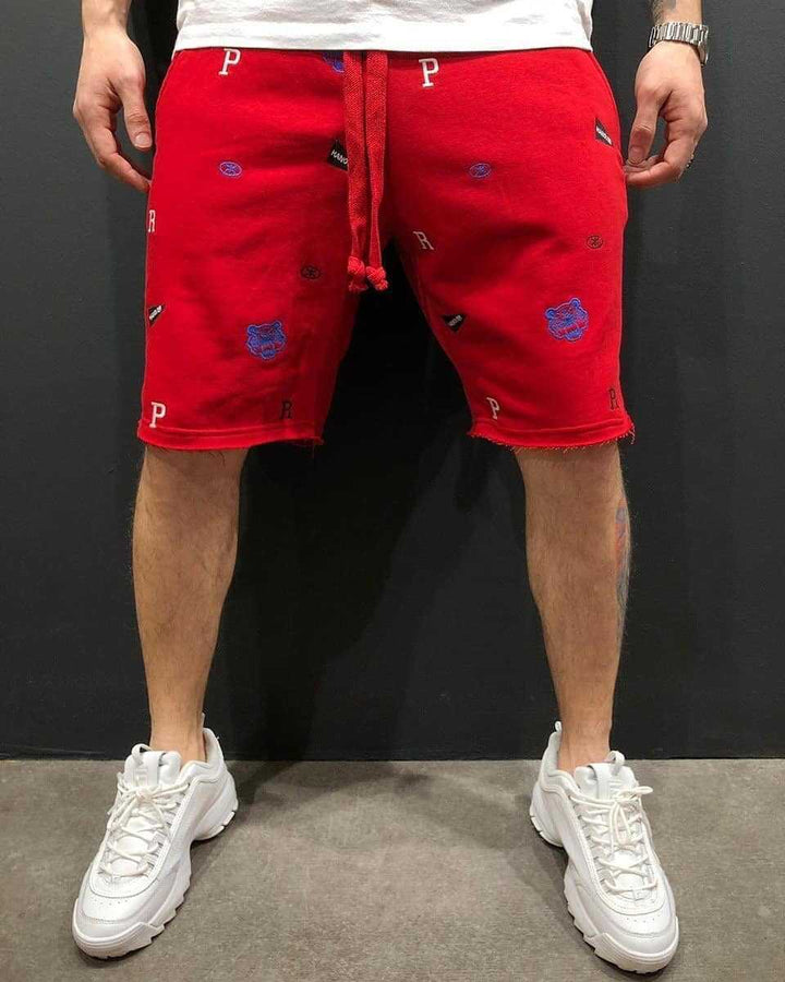 Herren Bequeme Sweatshorts mit farbenfrohen Logos und elastischem Bund Echoarchiv