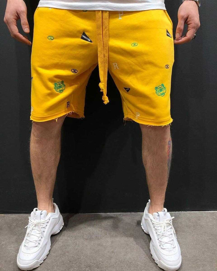 Herren Bequeme Sweatshorts mit farbenfrohen Logos und elastischem Bund Echoarchiv