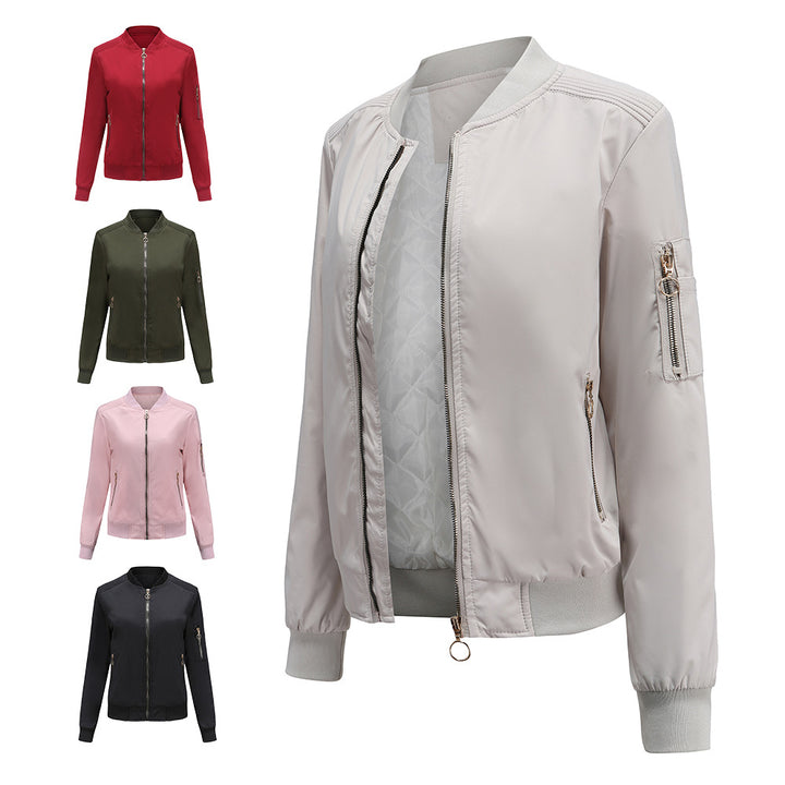 Damen nan leichte sportive Bomberjacke mit Ringzipper und Ärmeltasche Echo Archiv