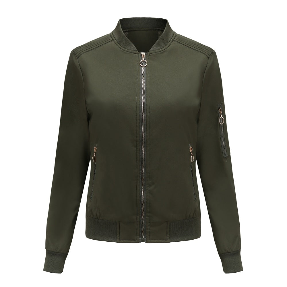 Damen nan leichte sportive Bomberjacke mit Ringzipper und Ärmeltasche Echo Archiv