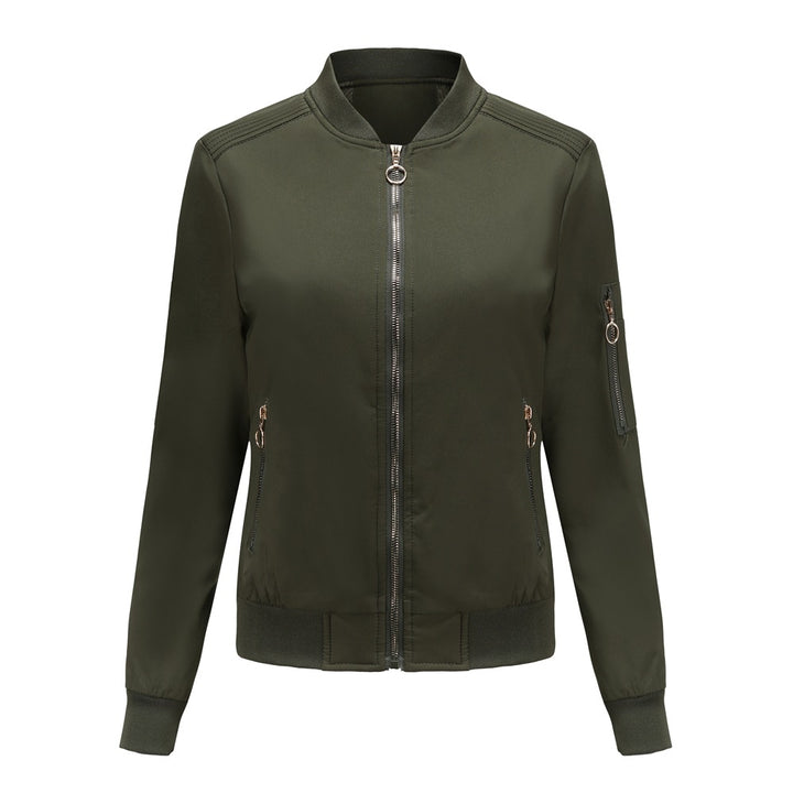 Damen nan leichte sportive Bomberjacke mit Ringzipper und Ärmeltasche Echo Archiv