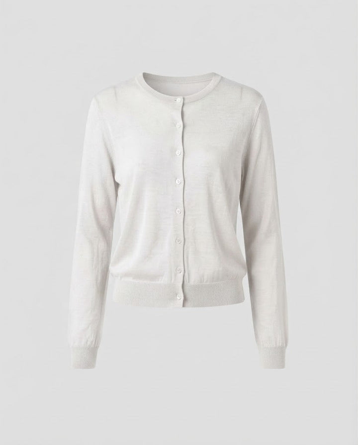 Damen Leichter Feinstrick-Cardigan mit feiner Knopfleiste und Rundhalsausschnitt Echo Archiv