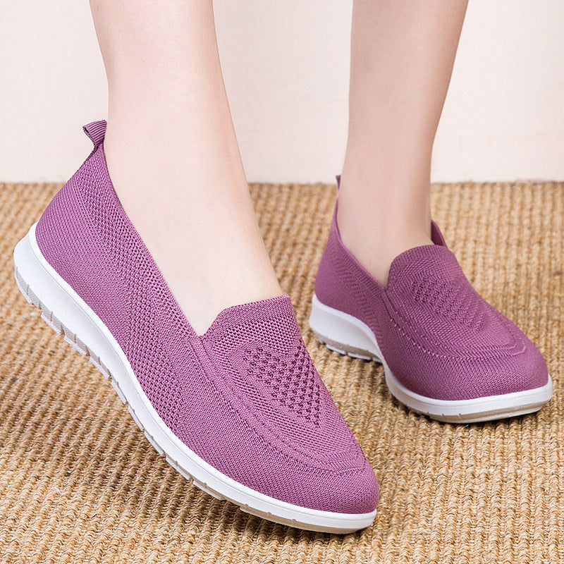 Damen nan ultraleichter gestrickter Slip-On-Loafer mit nahtlosem Sockenschaft, elastischem Einstieg und stoßdämpfender EVA-Laufsohle Echo Archiv